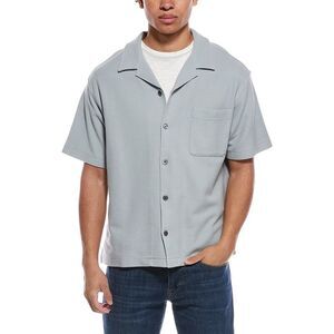 Frame Denim Mens Frame Jacquard Relaxed Shirt, Grey